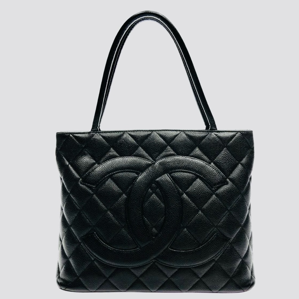 Chanel Caviar Quilted Medallion Tote Black